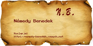 Némedy Benedek névjegykártya
