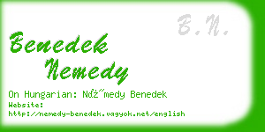 benedek nemedy business card